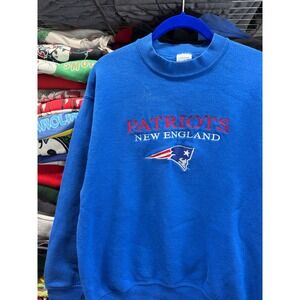 Vintage Salem Sportswear New England Patriots Sweatshirt Blue Mens Medium USA